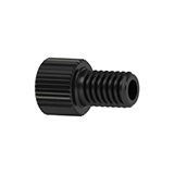 Super Flangeless™ Nut Short, PEEK, M6 Flat-Bottom for 1/8" OD - Black